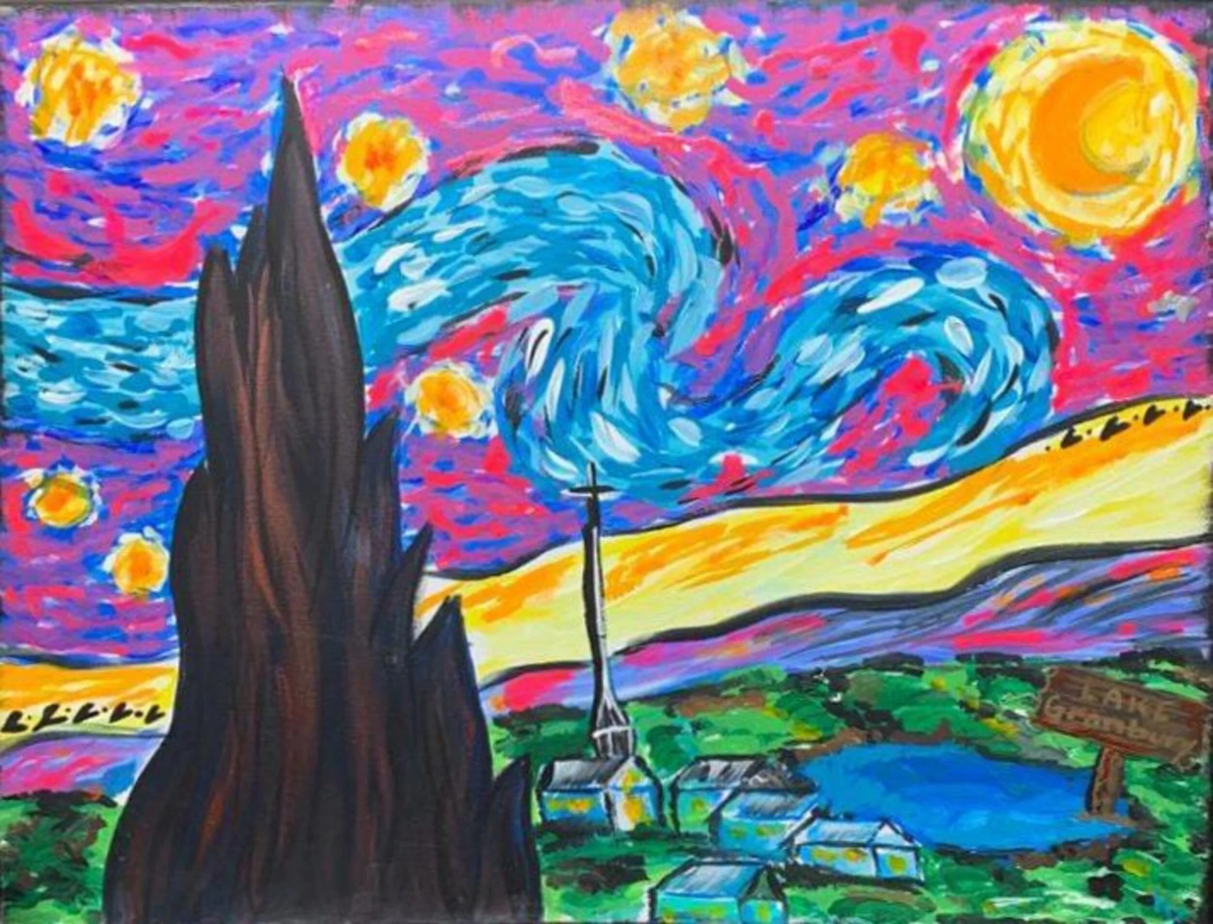 Starry Night — painting design available at Bluey's Imaginations sessions