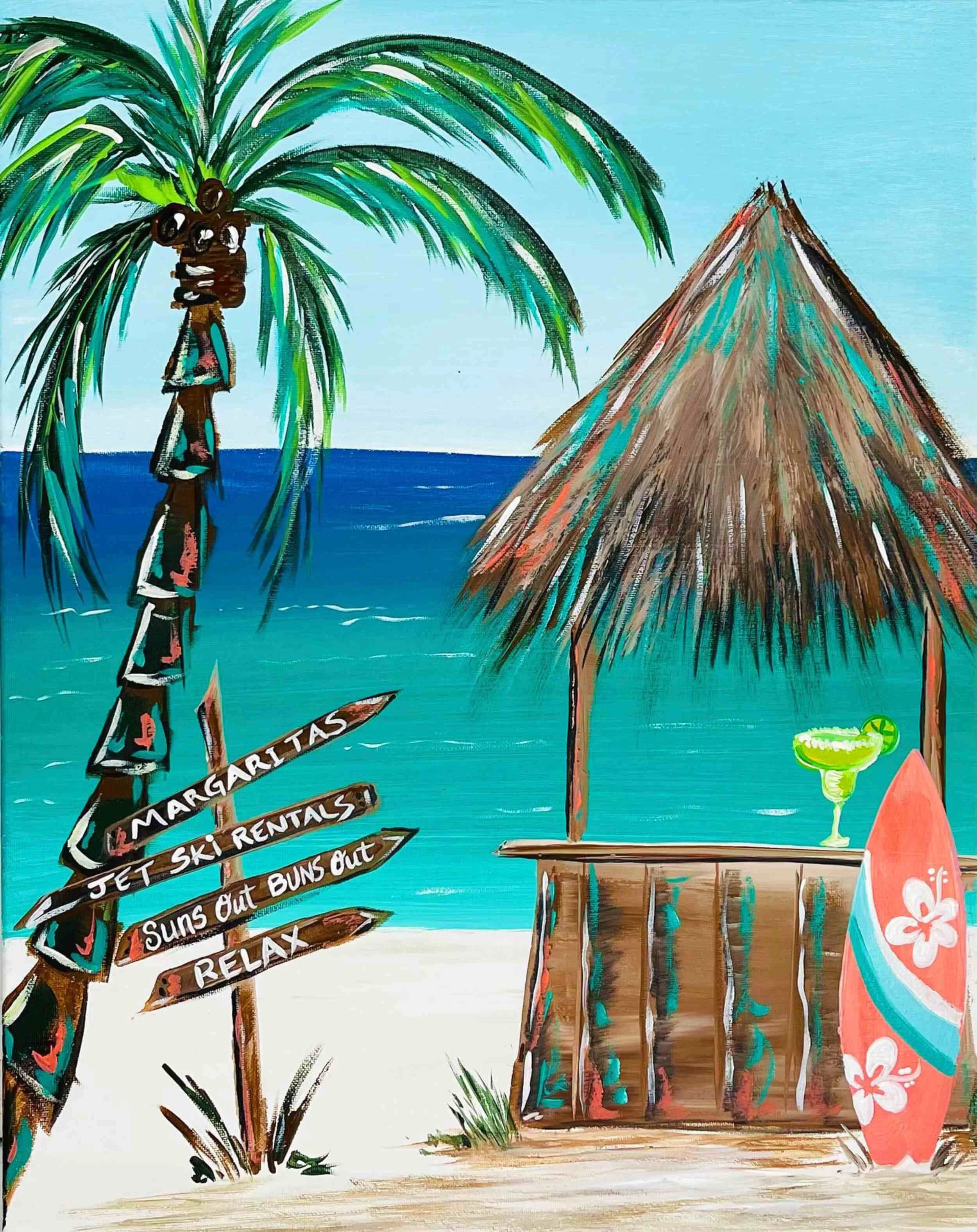 Summer Paradise — painting design available at Bluey's Imaginations sessions