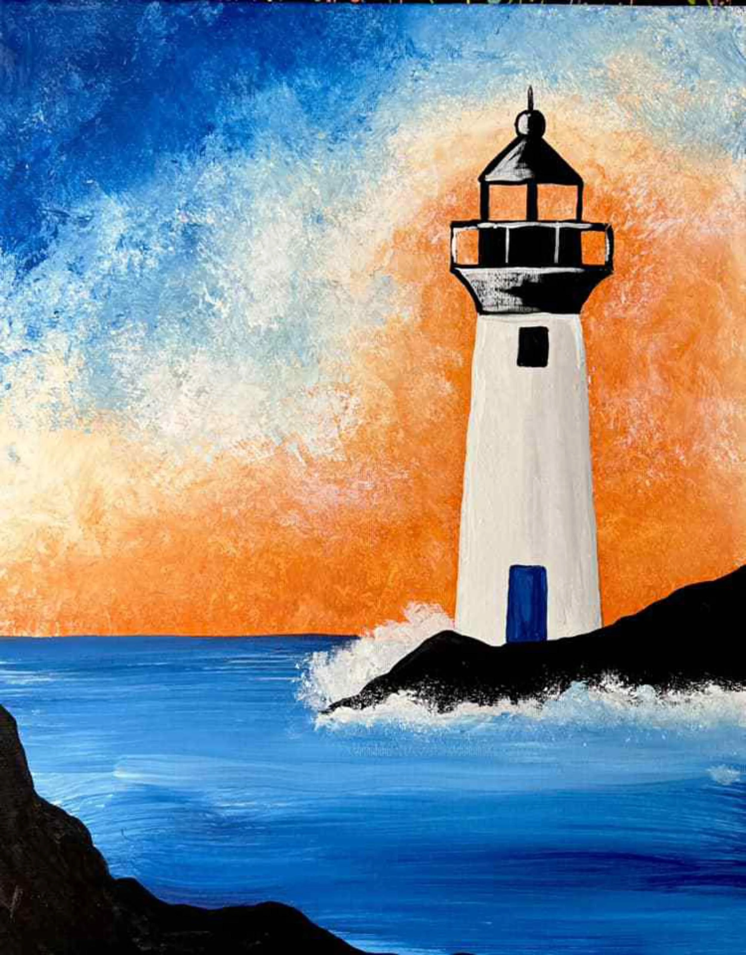 Lighthouse — painting design available at Bluey's Imaginations sessions