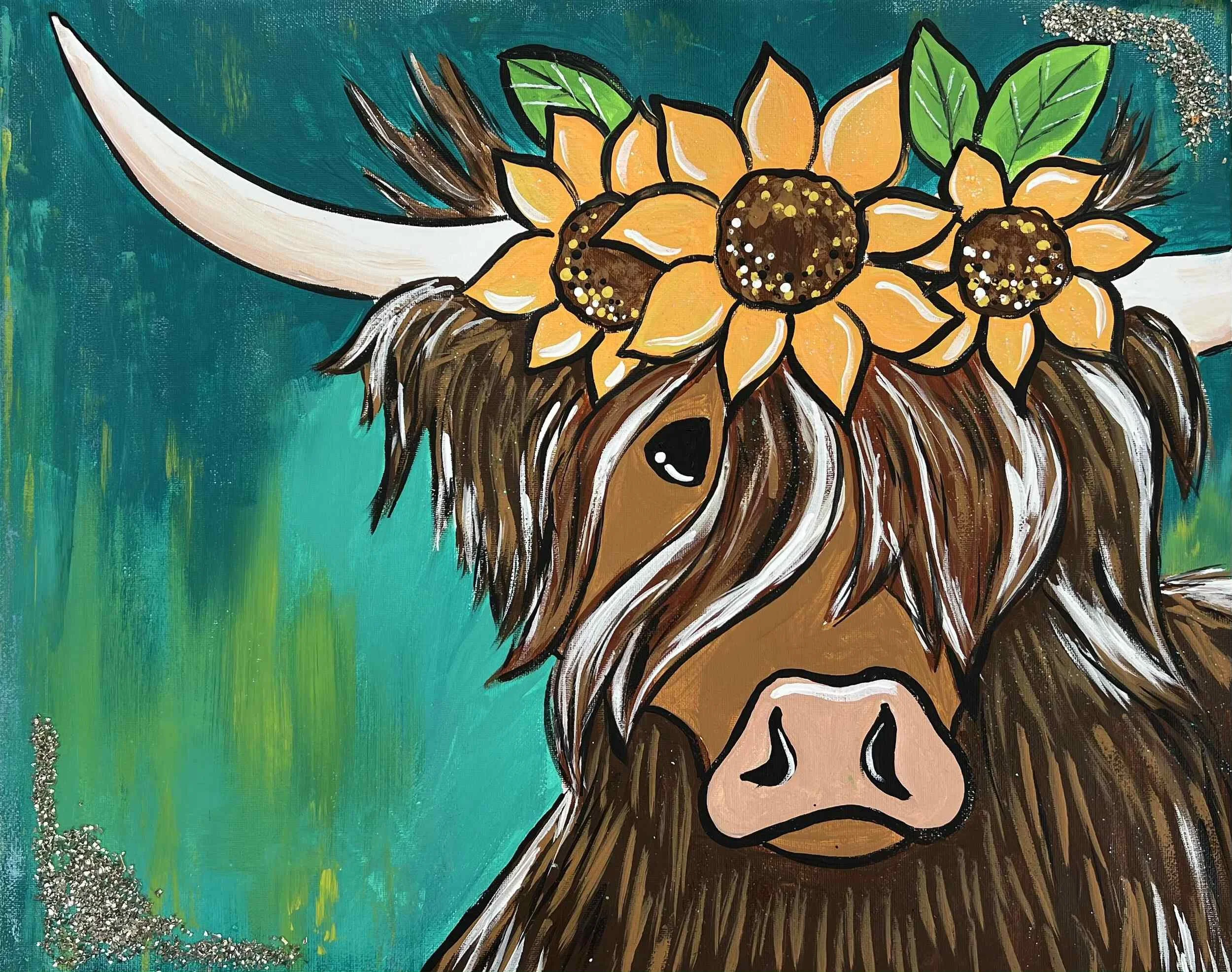 Turquoise Highlander — painting design available at Bluey's Imaginations sessions