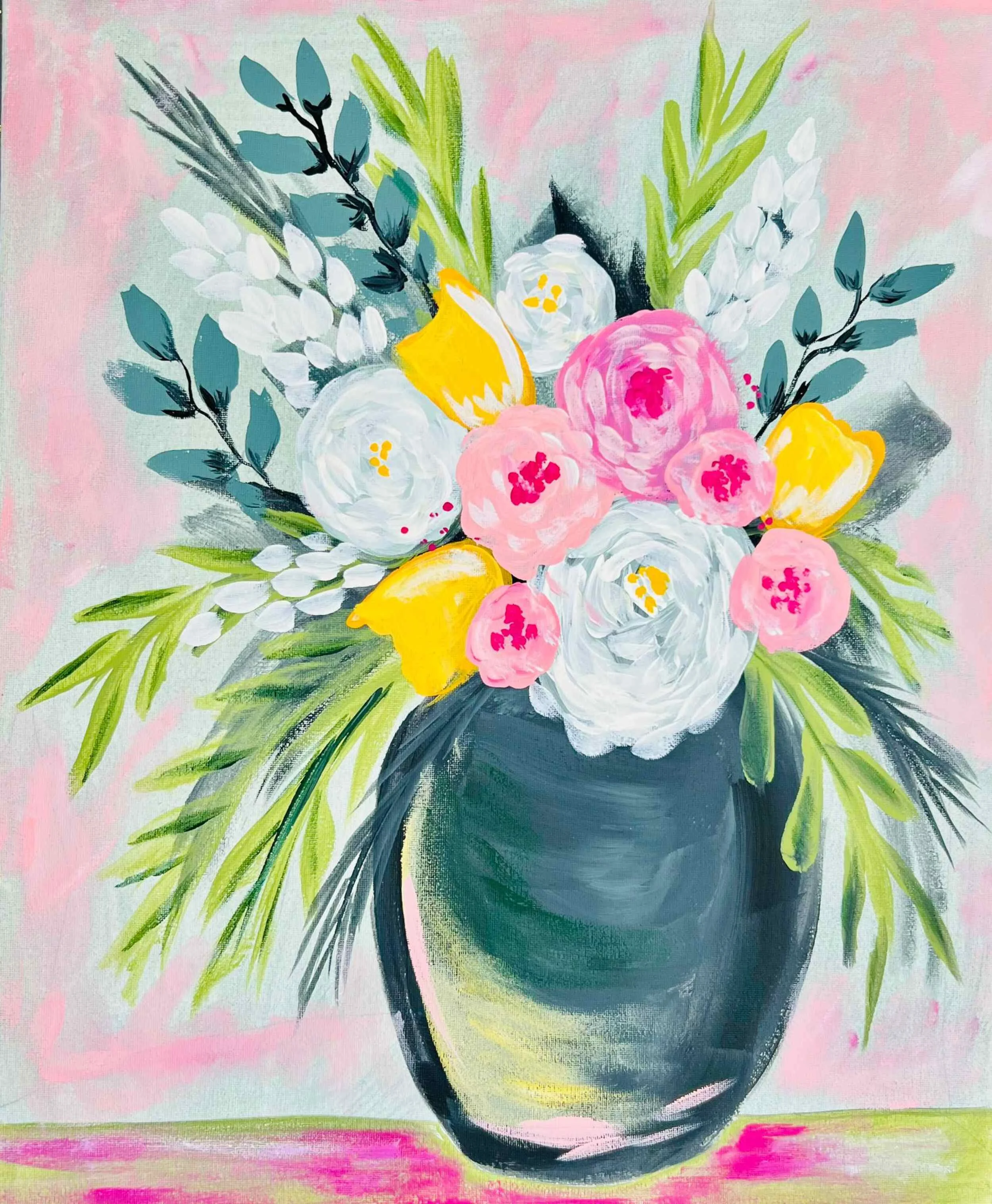 Spring Florals — painting design available at Bluey's Imaginations sessions